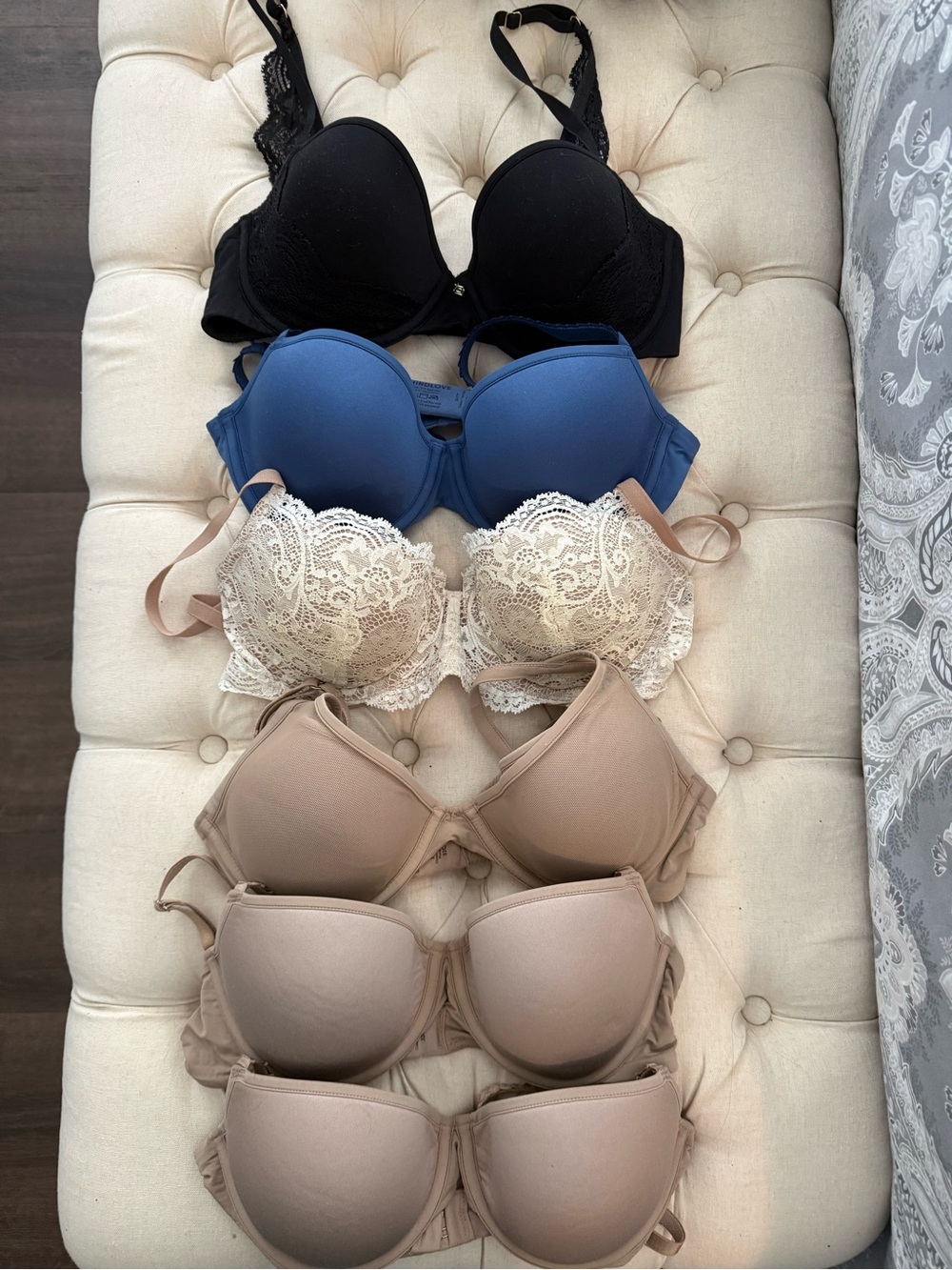 ThirdLove Mixed Bra Set in Black, Blue, Cream & Taupe size 32 C 1/2
